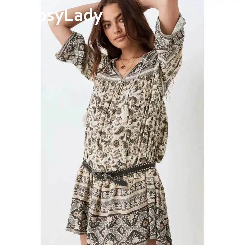 GypsyLady Journey туника платье с длинным рукавом женское повседневное новое в стиле
