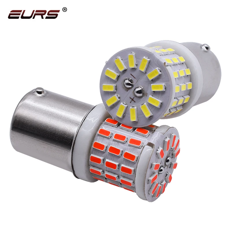 EURS 2 шт. 1156 BA15S P21W светодиодный bau15s 1157 BAY15D PY21W 3014 57smd фонарь стоп сигнала