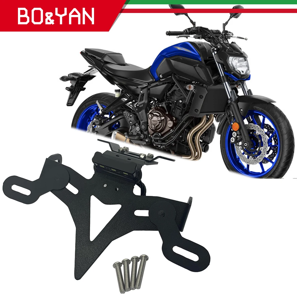 

For Yamaha MT 07 MT07 MT-07 FZ 07 FZ07 FZ-07 2013-2019 Motorcylce License Plate Holder LED lamp Rear license plate bracket