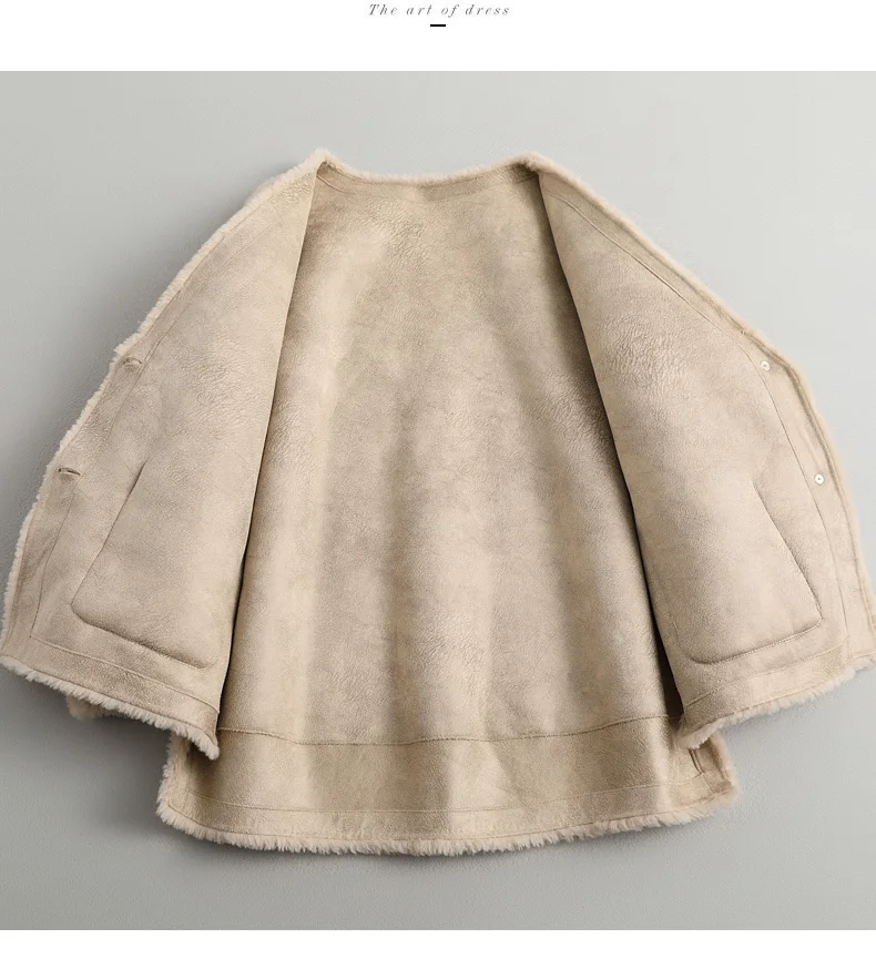Новое пальто из натурального овечьего меха, женская меховая куртка из настоящей овечьей шерсти, зимние пальто размера плюс, F1175