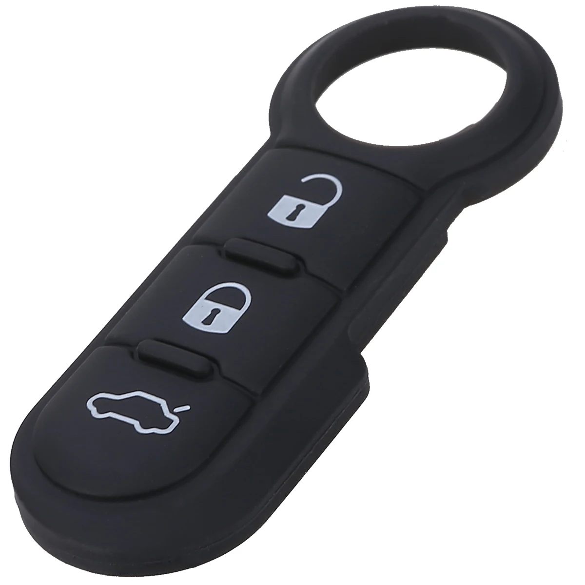 1PC Car Key Rubber Pad Lock/Unlock/Trunk 3 Buttons Case For Fiat 500 Panda Abarth Punto Remote Control Key Fob Cover