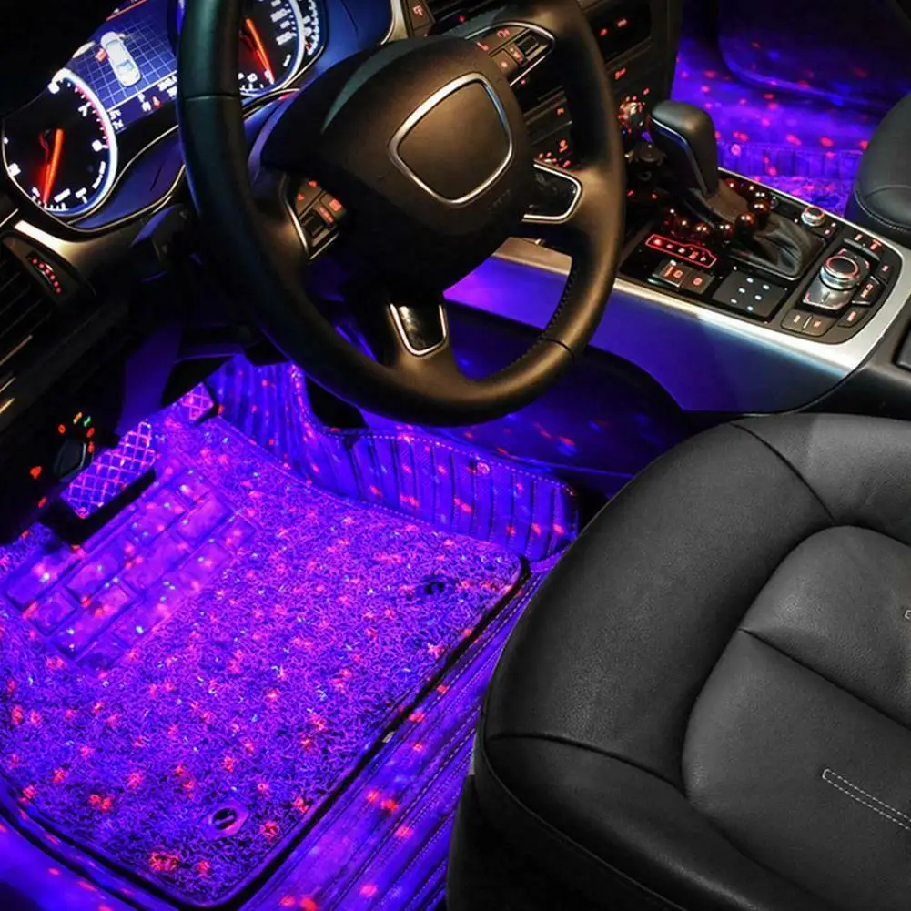 

Magic atmosphere lamp Car interior modification Colorful voice-activated LED Light Remote control Starlights for Car Seat Bottom