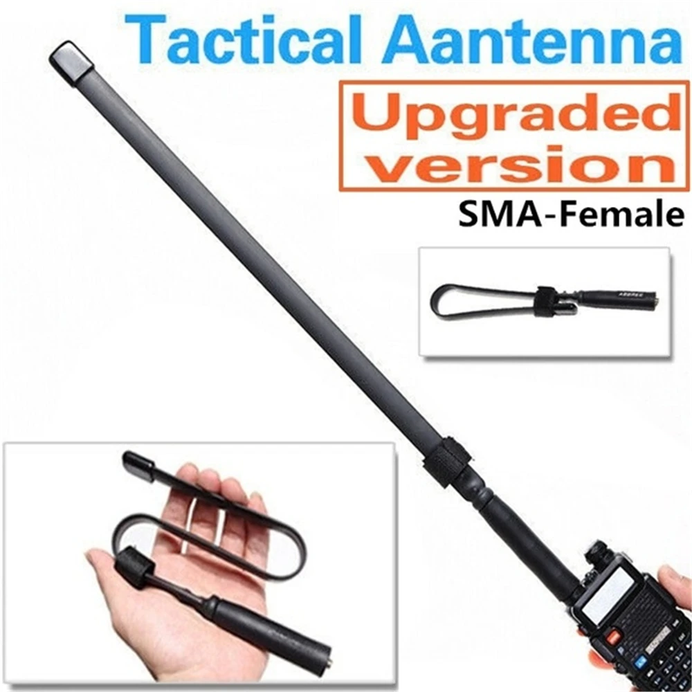 Новинка 2020 CS тактическая антенна SMA-Female Двухдиапазонная VHF UHF 144 МГц Складная для