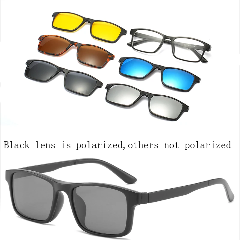 6 In 1 Polarized Magnetic Optical Sunglasses Personalized 