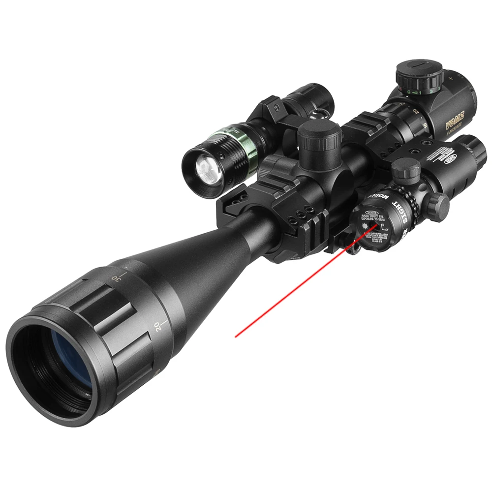 VOMZ 6-24x50 AOEG Rangefinder Sight Rifle Scope With Holographic 4 Reticle Sight Red Dot Green Dot Laser Combo Riflescope rifle scope