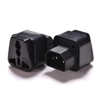 

1PC Black Female Socket To Pro IEC 320 PDU UPS C14 Plug Power Adapter Converter C14 To Universal Socket Adapter