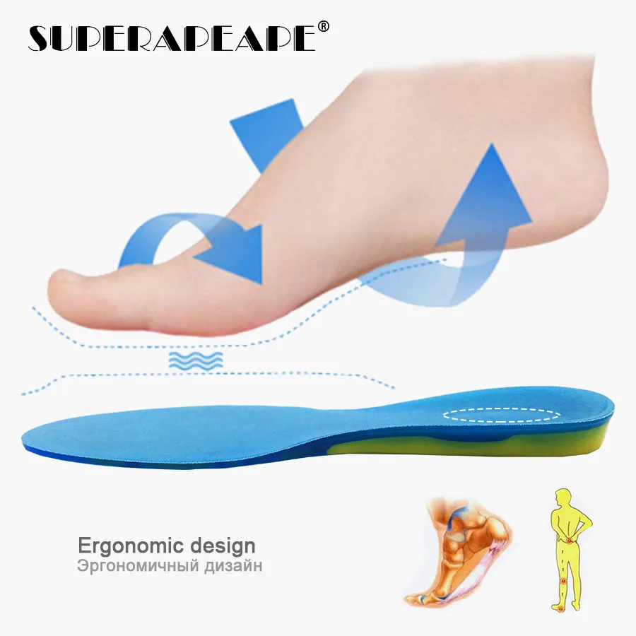 Silicone Gel Insoles Foot Care for Plantar Fasciitis orthopedic Massaging Shoe Insert Shock Absorption Heel Spur sneakers Unisex