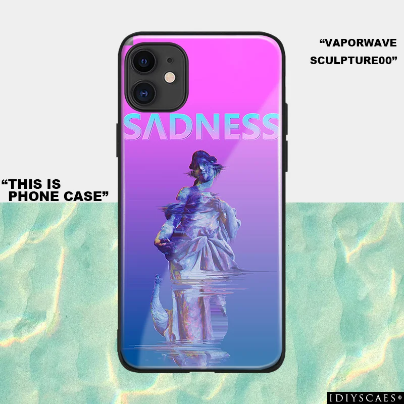 Vaporwave скульптура искусство закаленное стекло Мягкий силиконовый чехол для