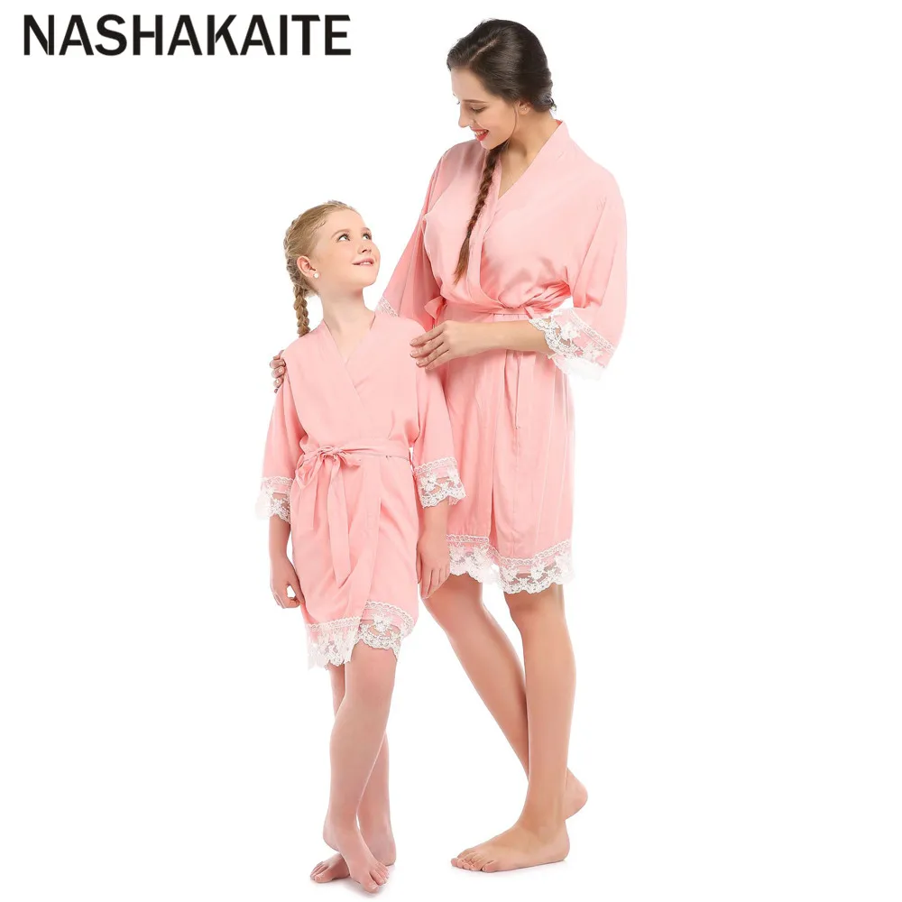 NASHAKAITE; милая семейная Пижама; тонкая летняя кружевная ночная рубашка; одежда для сна для мамы и дочки; семейный образ