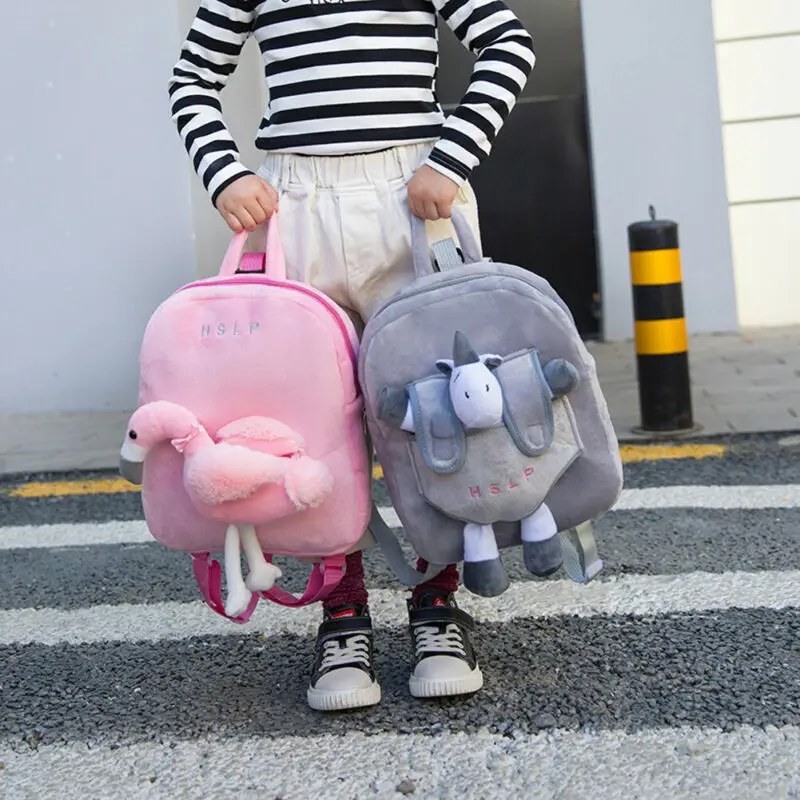 Плюшевые рюкзаки для новорожденных девочек, мультяшная Наплечная Сумка для детского сада, школьный рюкзак для детей