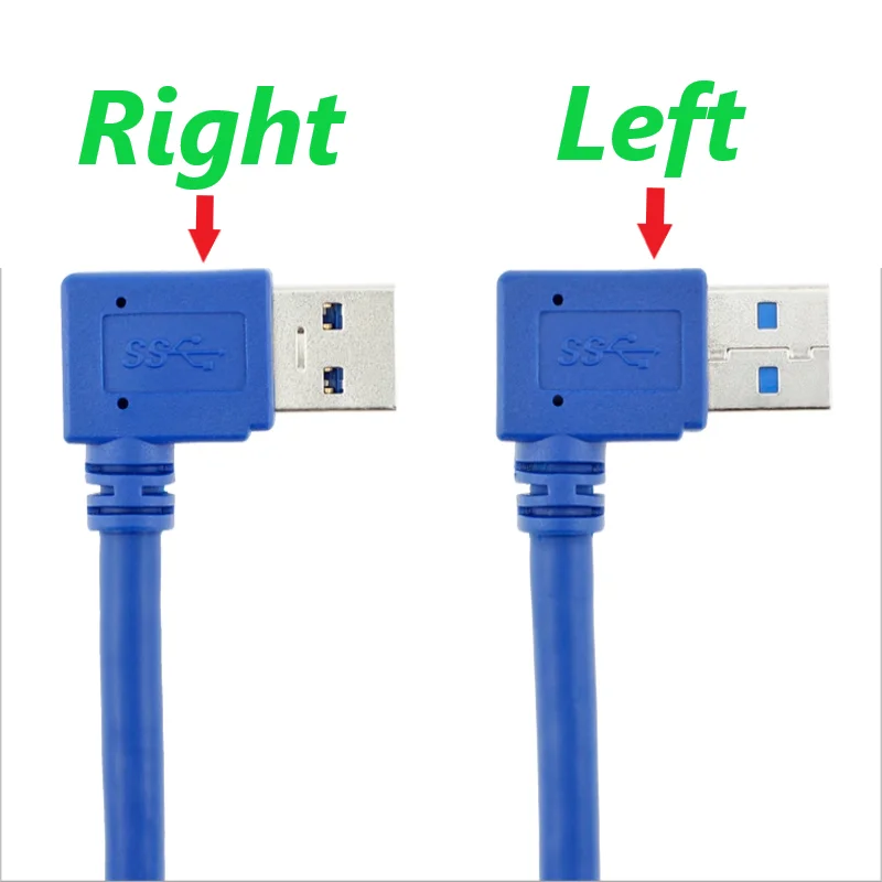3 шт. SuperSpeed USB 3,0 Прямоугольный кабель для передачи данных для мужчин и женщин USB 3,0 AM-AF - Цвет: Right
