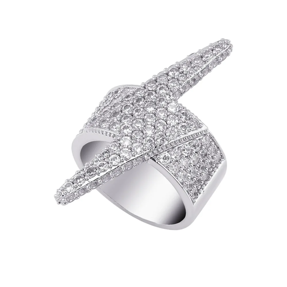 JINAO, новинка, мигающее светящееся Стильное кольцо в стиле хип-хоп, покрытое полностью Iced Out, Шикарное Кольцо, микро проложенный кубический циркон, камни, круглые кольца для мужчин, подарок