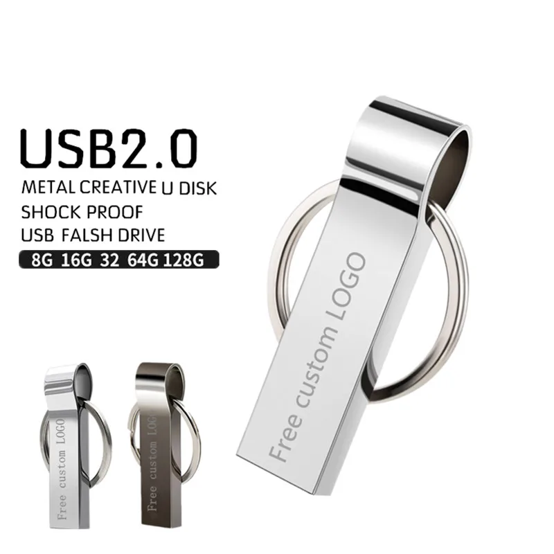 Usb флеш-накопитель 64 Гб металлический серебристый usb 2 0 32 128 ГБ 16 8 4