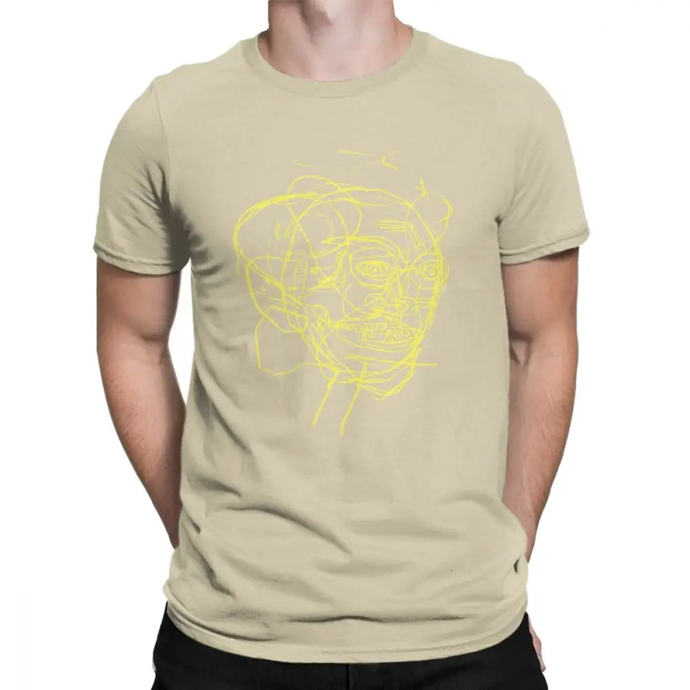 Khaki One yona Midnite Star, Винтажная футболка с рисунком Jean Michel Basquiat, Мужская хлопковая футболка с круглым вырезом, Fruitmarket, галерея, футболка размера плюс - Цвет: Khaki