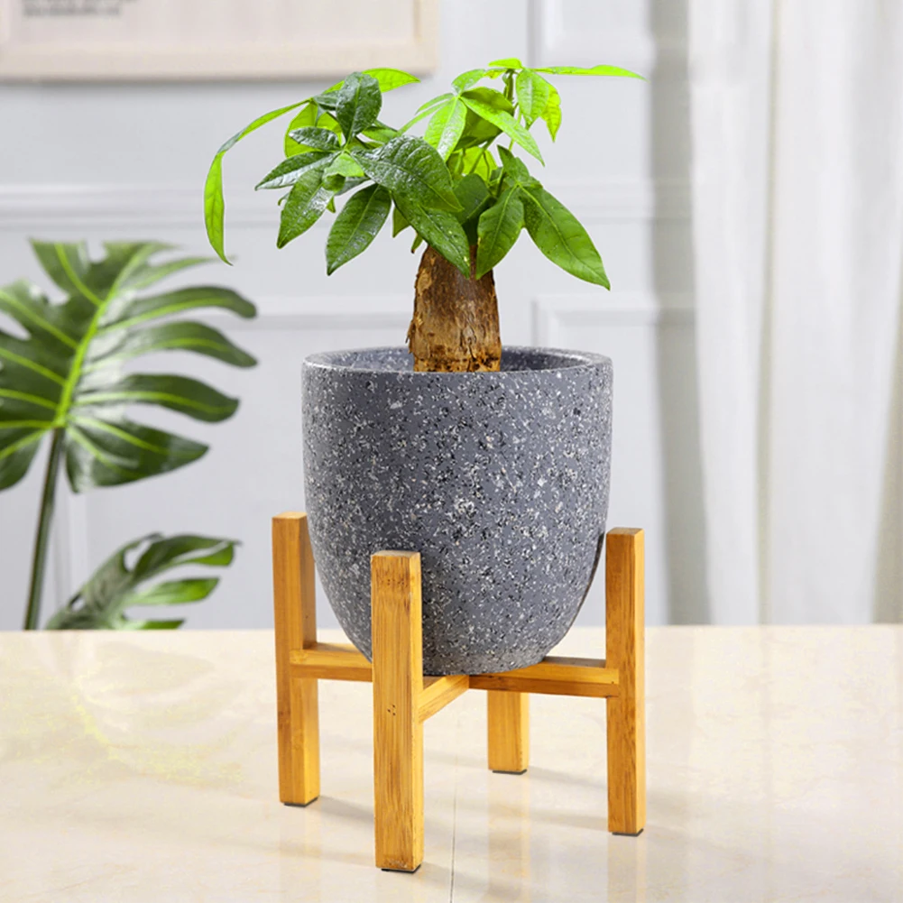 

Durable Wood Planter Free Standing Bonsai Flower Pot Display Plant Rack Strong Modern Shelf Home Garden Indoor Plant Stand Shelf