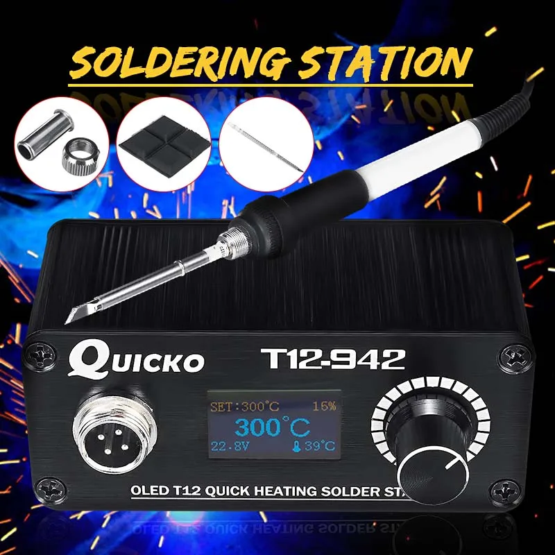 Мини T12-942 мини OLED цифровая паяльная станция T12-907 ручкой с T12-K наконечниками