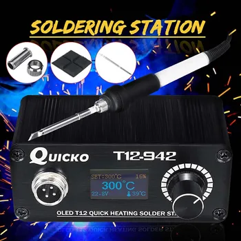 

Mini T12-942 MINI OLED Digital Soldering Station T12-907 Handle with T12-K Iron Tips Welding Tool
