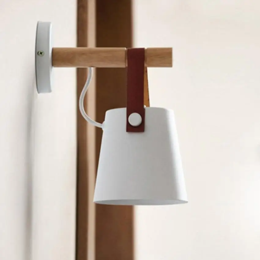 

Nordic Loft LED Wall Lamps Modern Wooden Art Wall Lamp Cafe Bar Decoration Wall Light Luminaire Living Room Bathroom Wall Lights