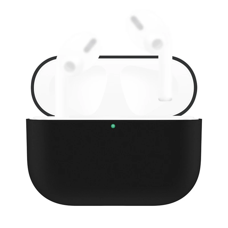 Beautiful solid color earphone case For AirPods Pro 2019 Wireless Charging Case Silicone Protective Cover Skin 1102#B