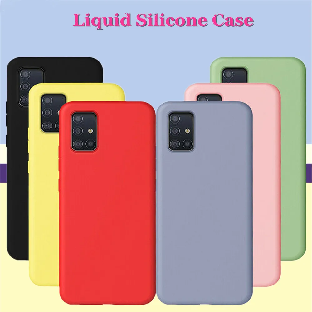 Para Samsung Galaxy A71 A51 A41 A31 Coque A prueba de golpes A prueba de líquido de silicona de Color Simple caso para cubrir Samsung 31 41 A71 A51 Funda