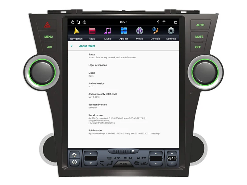 AVGOTOP Android 8,1 Tesla DVD Автомобильный плеер для TOYOTA HIGHLANDER 2009-2012 6 ядер+ 4G+ 32G ips экран