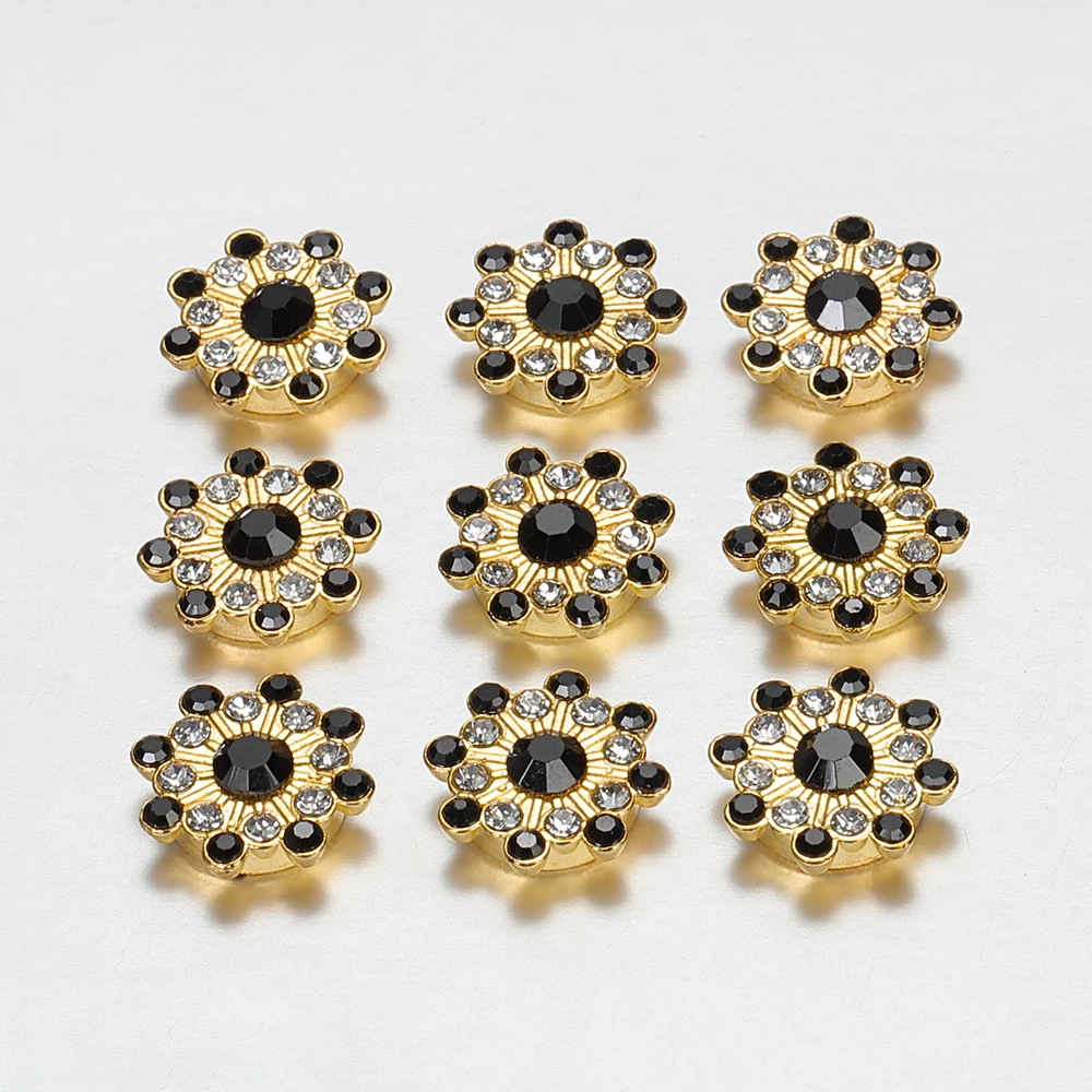 50/100pcs 14mm Rhinestone Cabochons for DIY Jewelry Making Colorful Glass Crystal Core Gold Bezel Brooch Patch Decor Accessories