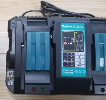 

Best LED light 18V Dual Battery Charger for Makita BL1860 BL1815 BL1830 BL1835 LXT 400 DC18RD Makita 14.4V-18V with USB Port