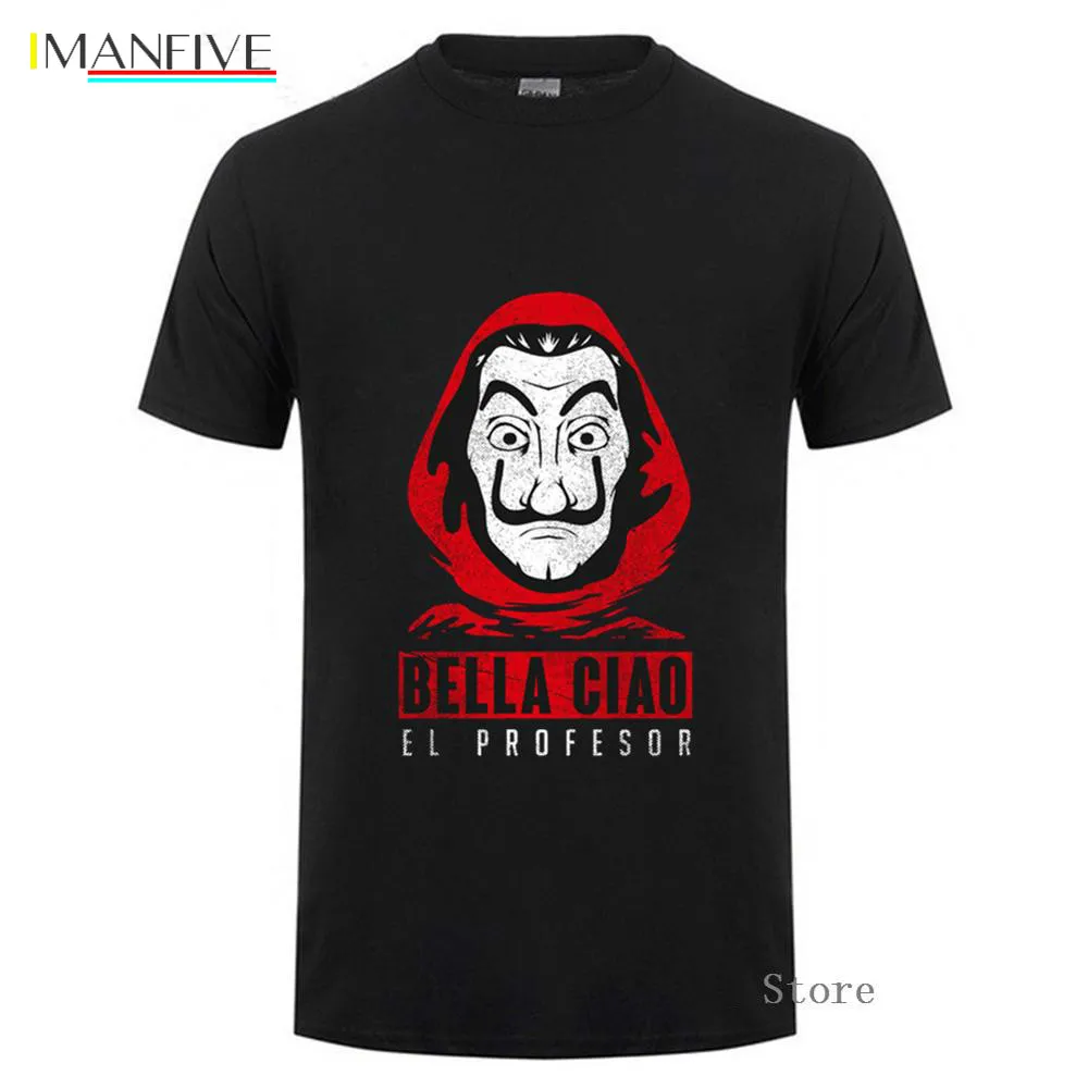 

Fashion La Casa de Papel professor t-shirt Creative design men's harajuku hip hop t shirt House of Paper Tshirt Camisetas