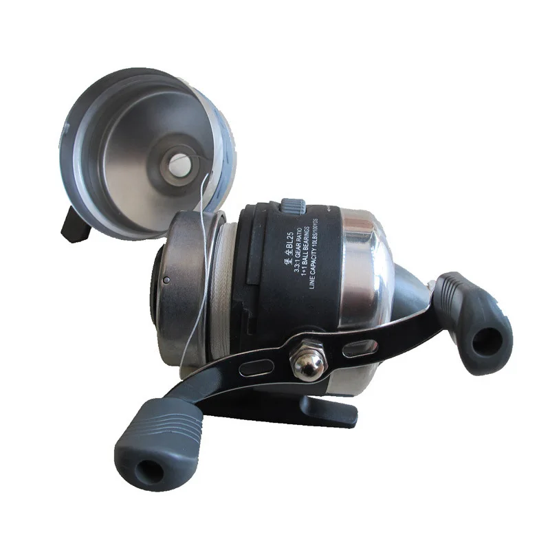 BL25 Fishing Reels Stainless Steel Metal Wheel Closed Fishing Wheel Spinning Reel for Slingshot Shooting Fish Use Dart