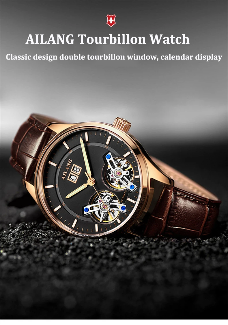Механические швейцарские мужские часы с двойным турбийоном, Роскошные автоматические часы с календарем, спортивные мужские часы, новинка