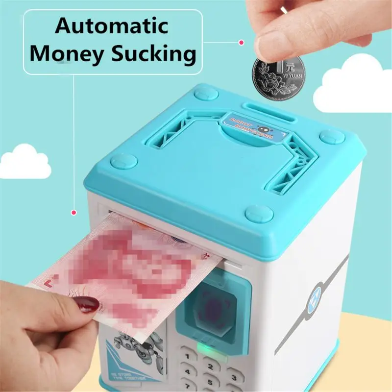 Mini ATM Electronic Coin Bank,Smart Electronic Piggy Bank, Safe with Password Mini ATM Bank,Mini Coin Bank Box f