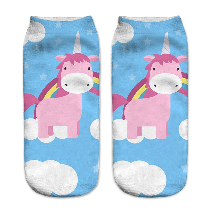 

Unicorn Women Sock Ankle Harajuku Casual Kawaii Cute 16-Patterns Popular 3d-Print Hot-Sale