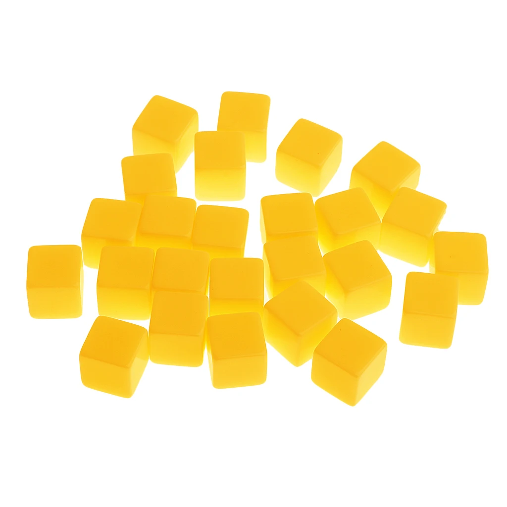 25Pieces Blank 12mm Dice D6 for D&D MTG Role Playing Game Player Toys