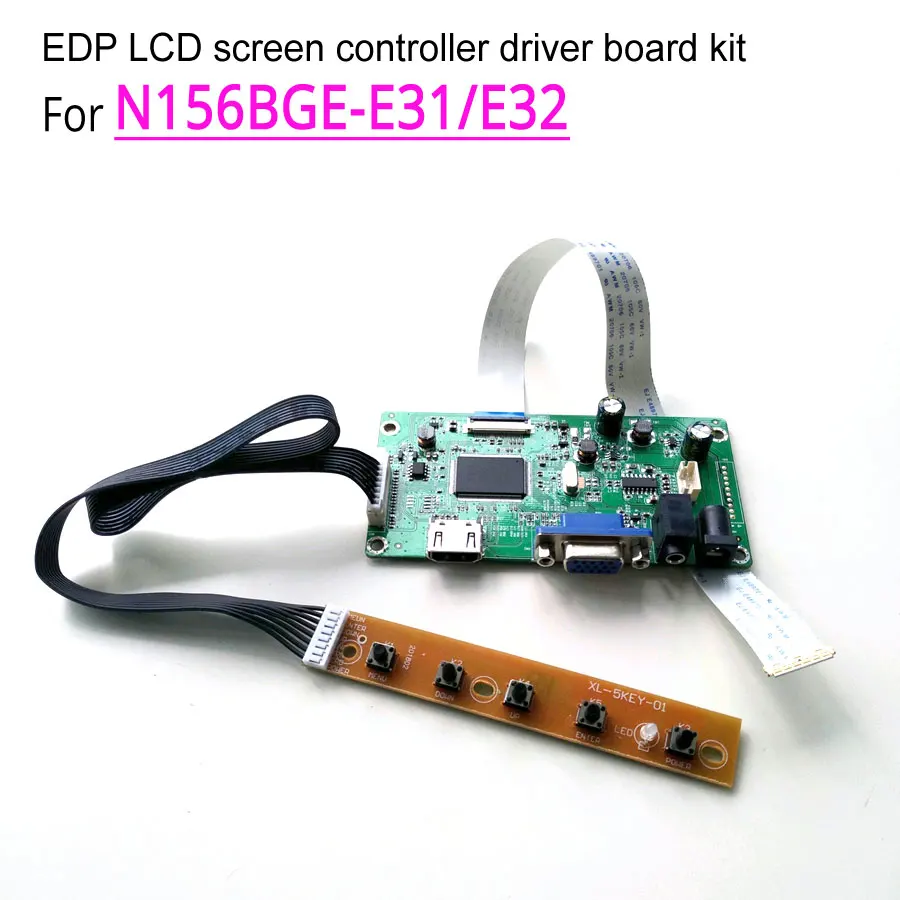 

HDMI VGA display controller driver board DIY kit for Innolux N156BGE-E31/E32 WLED 15.6" notebook PC LCD panel EDP 30Pin 1366*768