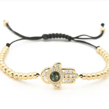 Золото серебро микро pave cz Кубического циркония Веревка Регулируемый браслет из медного бисера iu7 ручной Шарм плетеные браслеты для женщин