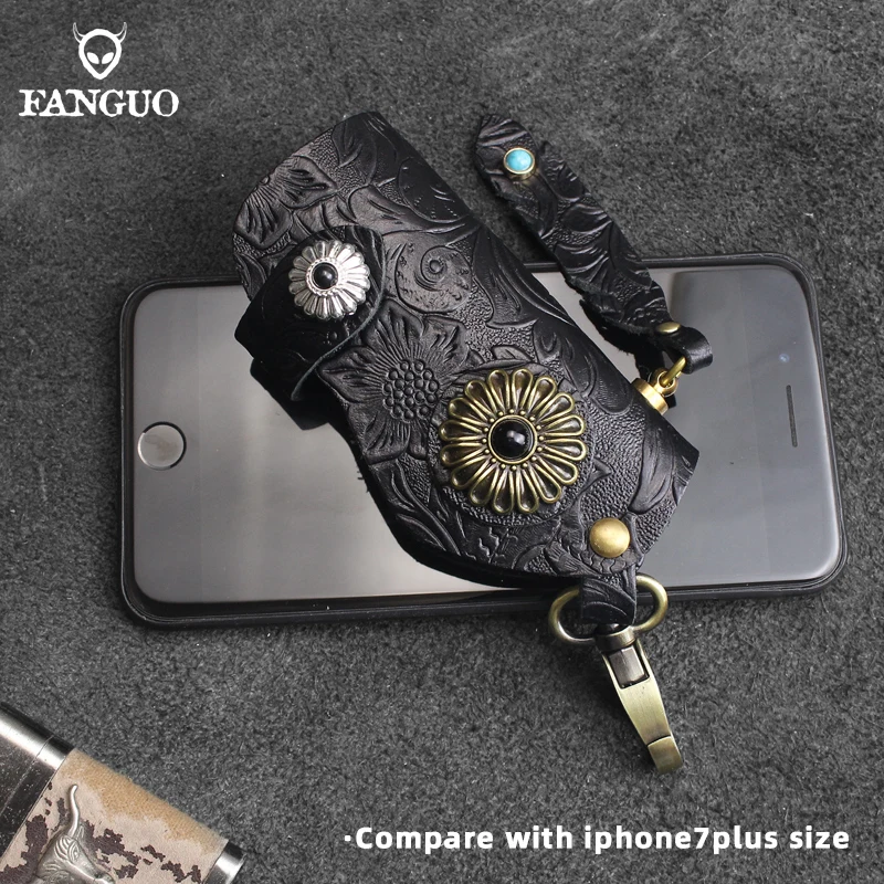 Genuine Leather Keychain Men Women Key Holder Organizer Pouch Top Layer  Cowhide Car Key Wallet Housekeeper Key Case Mini Cardbag - AliExpress