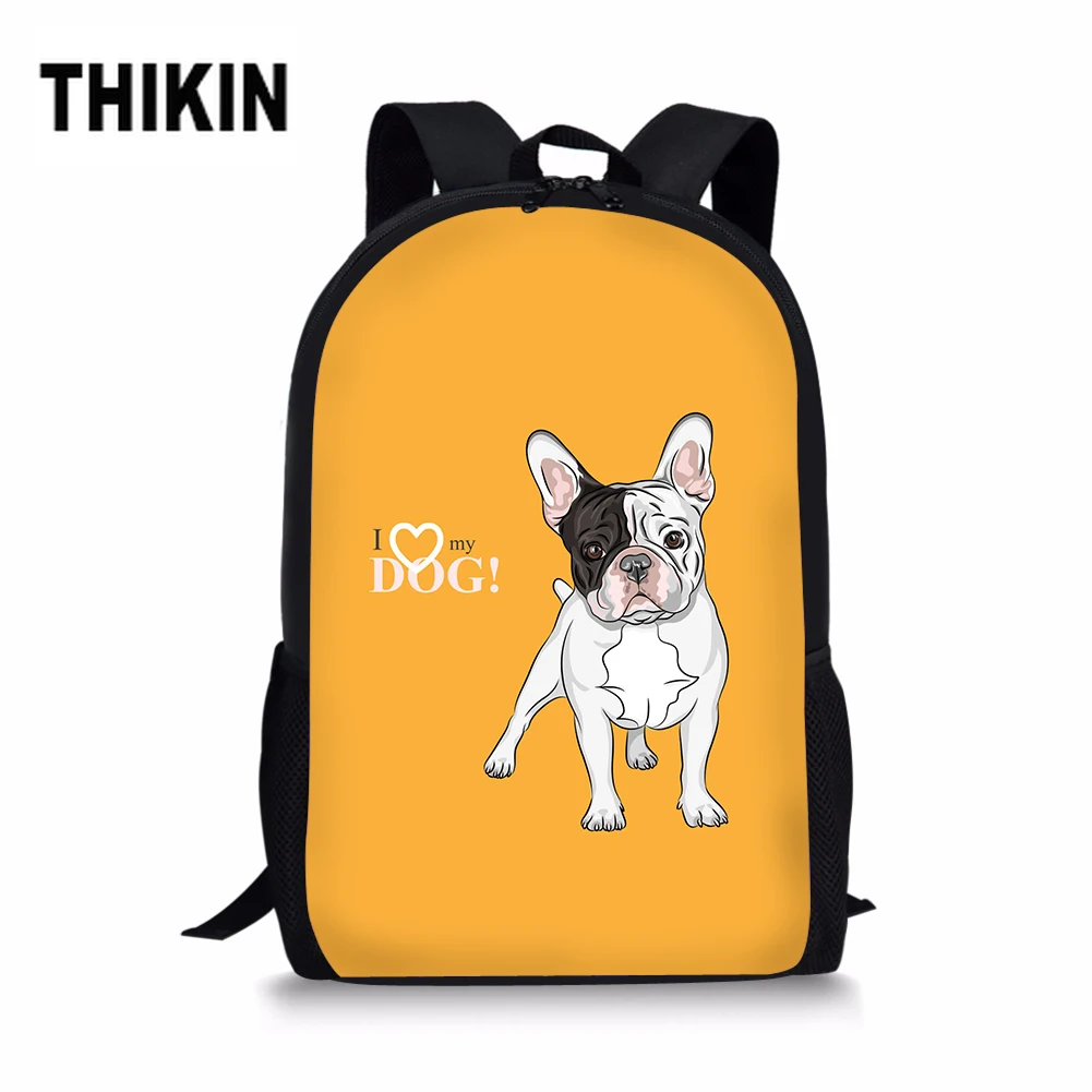 

THIKIN I Love My Dog Custom Bag School Bags for Boys Girls Cute Boxer Dog Student Children School Backpack Satchel Kids Book Bag