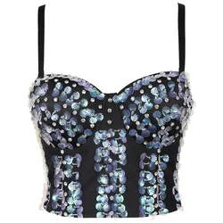 Belly Dance Hot Girl Costumes Rhinestone Base Sling Tube Top Beauty Back Detachable Shoulder Strap Sexy Womens Carnival Costumes