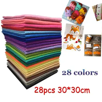 

28pcs 30x30cm Multicolor Nonwoven Fabric For Sewing DIY Handmade Home Textile Cloth For Toy Plush Fabric Children Craft Material