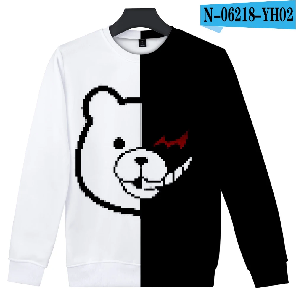 Аниме Danganronpa Косплей Монокума костюм Толстовка толстовка для мальчиков и девочек черный белый пуловер с изображением медведей толстовки унисекс - Цвет: color11