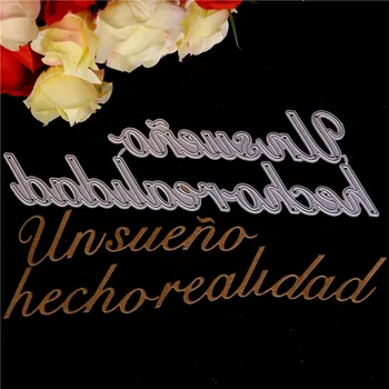 

Spanish word text Metal Cutting Dies for Diy Scrapbooking Die Cut New Cuts for Paper Card Making Craft Photo