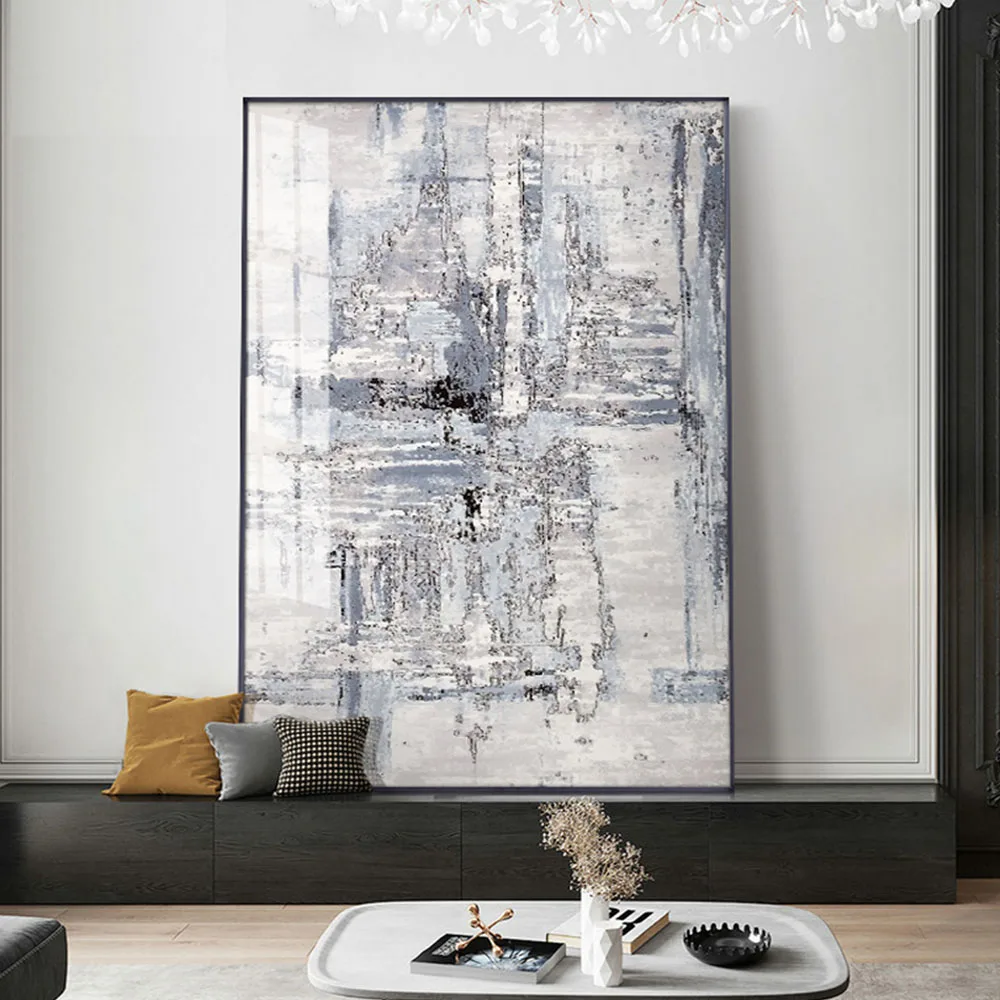 Hand Pained Wall Pictures Retro And Nostalgic Oil Paintings On Canvas Golden Gray Abstract Art Painting Modern Villa Hotel Decor