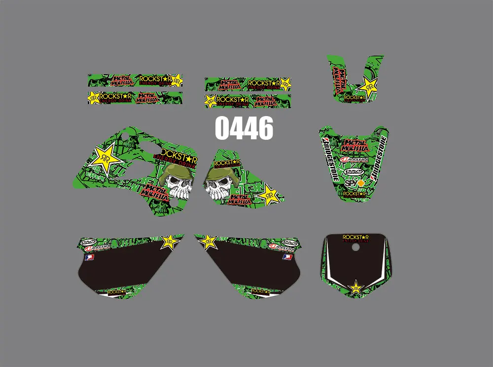 

0446 Motorcycle Team Graphic & Backgrounds Decal Stiker Kits for KX80 1994-1997 dirt bike sticker for KX80
