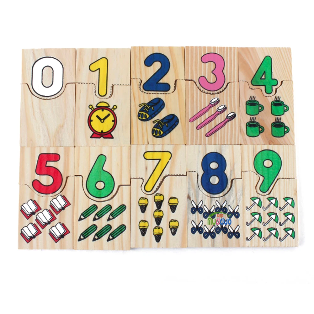  Educational Wooden Toys for Children Math Puzzle Kids Montessori Teaching Logarithmic Matching Plat - 4000314594819