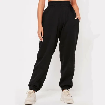 

Women High Waist Sports Fitness Joggers Ladies Casual Solid Loose Running Pants Cotton Blend Jersey Ankle Length Trousers