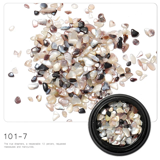 HNUIX 1 Box Shell Stone Nails Art Glitter for Nail UV Gel Nail Polish Flakies Decoration Nail Accessories 101-7