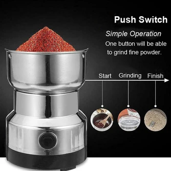 

New Hot Electric Spices Nuts Coffee Bean Mills Cutter Grinder with Stainless Steel for Home Kitchen SMR88