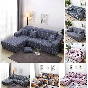 

Stretch Sofa Covers Furniture Protector Polyester L shape Loveseat Couch Cover l 1/2/3/4-seater Arm Chair Cover for Living Room
