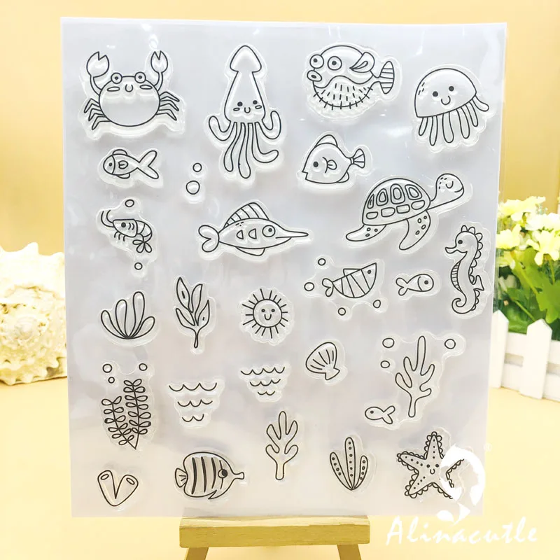 Alinacutle CLEAR STAMPS Birthday Sentiment Scrapbooking Card Album Paper Craft Rubber Roller Transparent Silicon Clear Stamp