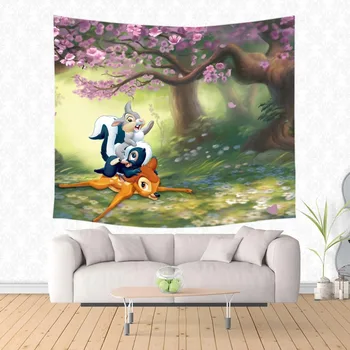 

Multifunctional Polyester Sofa Blanket Beach Towel Bambi Wall Hanging Tapestry Bed Cover Yoga Mat Home Decor